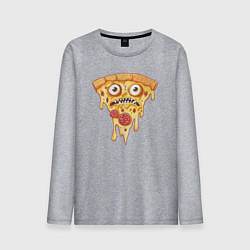 Лонгслив хлопковый мужской Pizza face, цвет: меланж