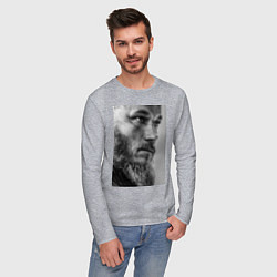 Лонгслив хлопковый мужской Рагнар: воин севера, цвет: меланж — фото 2