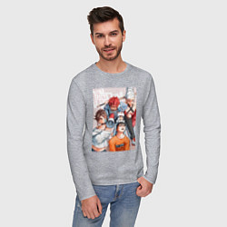 Лонгслив хлопковый мужской Дандадан: Кэн Такакура, цвет: меланж — фото 2