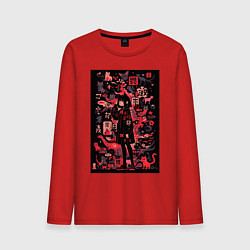 Мужской лонгслив Девушка кошка