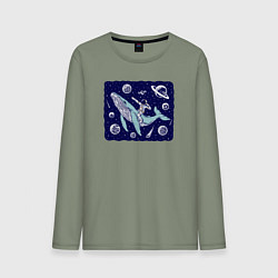 Мужской лонгслив Кит и космонавт