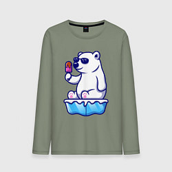 Мужской лонгслив Мишка с мороженым