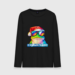 Мужской лонгслив С новым годом от лягушки