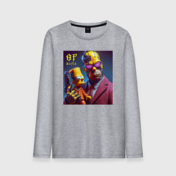 Мужской лонгслив Гомер Симпсон с сыном Бартом - мафия бессмертна