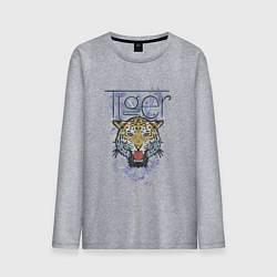 Мужской лонгслив Тигр и рок н ролл