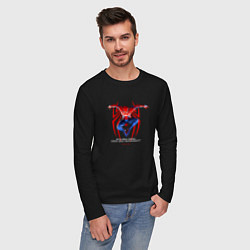 Лонгслив хлопковый мужской Great power - great responsibility, цвет: черный — фото 2
