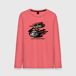 Лонгслив хлопковый мужской Субстанция монстр, цвет: коралловый