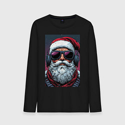 Мужской лонгслив Санта Клаус в очках