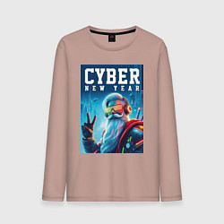 Мужской лонгслив Cyber new year - Santa Claus