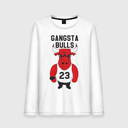 Лонгслив хлопковый мужской Gangsta Bulls 23, цвет: белый