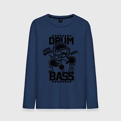 Лонгслив хлопковый мужской Drum n Bass: More Bass, цвет: тёмно-синий