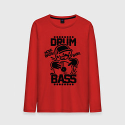 Лонгслив хлопковый мужской Drum n Bass: More Bass цвета красный — фото 1