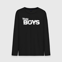 Лонгслив хлопковый мужской The boys logo, цвет: черный