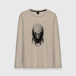 Мужской лонгслив Зловещий череп с щупальцами