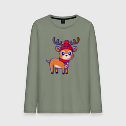 Мужской лонгслив Зимний оленёнок