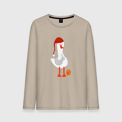 Мужской лонгслив Гусь с мандаринами