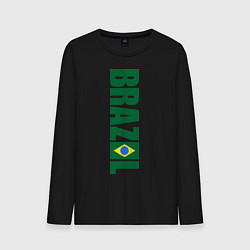 Лонгслив хлопковый мужской Brazil Football цвета черный — фото 1