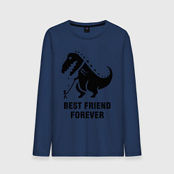 Лонгслив хлопковый мужской Godzilla best friend, цвет: тёмно-синий