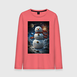 Мужской лонгслив Снеговик в космосе