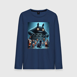 Мужской лонгслив Тоторо среди привидений и чёрного кота