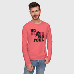Лонгслив хлопковый мужской Хоккей - нет крови нет фола, цвет: коралловый — фото 2