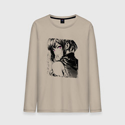 Мужской лонгслив Девушка с фиолетовыми глазами