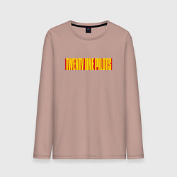 Лонгслив хлопковый мужской Twenty one pilots - color logo, цвет: пыльно-розовый