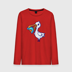 Мужской лонгслив Пеликан с рыбкой