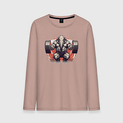 Мужской лонгслив Слон: пауэрлифтер