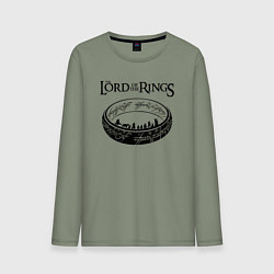 Лонгслив хлопковый мужской Властелин колец - кольцо, цвет: авокадо