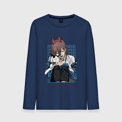 Мужской лонгслив Человек-бензопила Пауэр и кошка