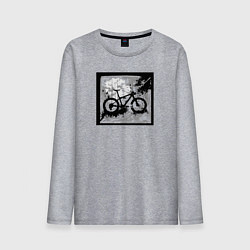 Мужской лонгслив Велосипед и пятна в стиле гранж