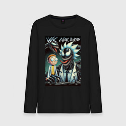 Лонгслив хлопковый мужской Morty and Rick - meme we are Venom, цвет: черный
