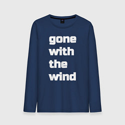 Лонгслив хлопковый мужской Gone with the wind, цвет: тёмно-синий