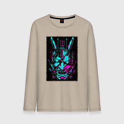 Мужской лонгслив Киберпанк самурай цифровой