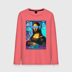 Лонгслив хлопковый мужской Gioconda - cyberpunk, цвет: коралловый