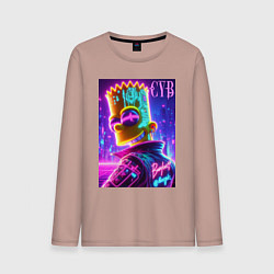 Мужской лонгслив Cyber Bart - neon glow