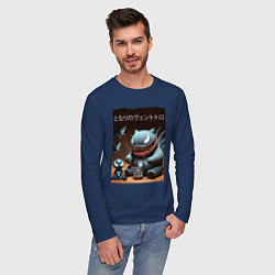 Лонгслив хлопковый мужской Мой сосед Вентоторо - коллаба, цвет: тёмно-синий — фото 2