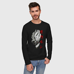 Лонгслив хлопковый мужской Дандадан: Окарун, цвет: черный — фото 2