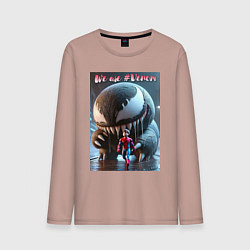 Мужской лонгслив Мультяшные Веном и человек паук - мем