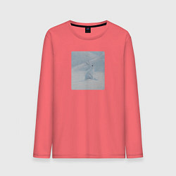 Мужской лонгслив Снежный белый заяц