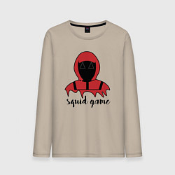 Лонгслив хлопковый мужской Squid game man, цвет: миндальный