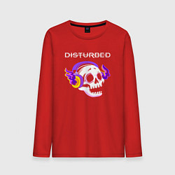 Мужской лонгслив Disturbed - неоновый череп