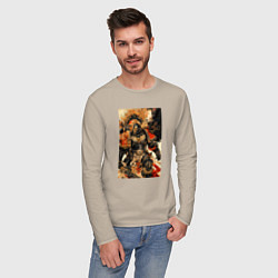 Лонгслив хлопковый мужской Вархаммер арт, цвет: миндальный — фото 2
