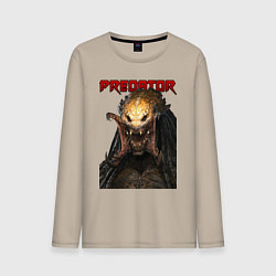 Лонгслив хлопковый мужской Predator scream, цвет: миндальный