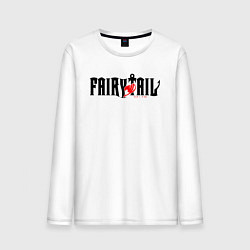 Лонгслив хлопковый мужской Аниме - хвост феи, цвет: белый