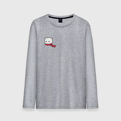 Мужской лонгслив Милый белый котик в шарфике для пары