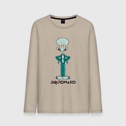 Мужской лонгслив Сквидворд игра в кальмара мем Спанч боб