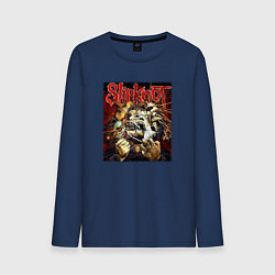 Лонгслив хлопковый мужской Слипкнот маски, цвет: тёмно-синий