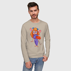 Лонгслив хлопковый мужской Rescue rangers - Gadget Hackwrench, цвет: миндальный — фото 2